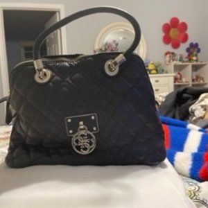 Guess Black Satchel Bag w/ Metal Accents on Strap